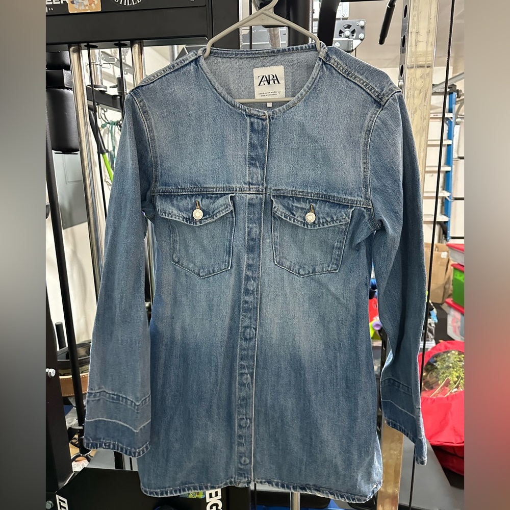 Zara Light Blue Denim Dress